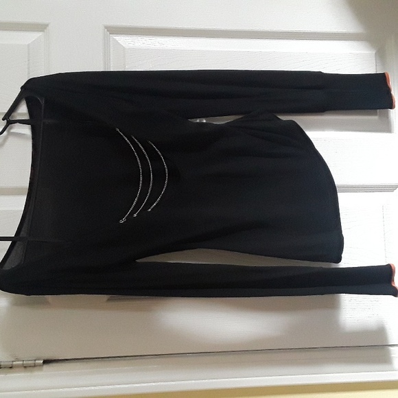 Y2K Triple Five Soul Rare long sleeve chain back sequin black tiger top Demure - Picture 12 of 13